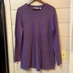 NWT Soft Surroundings Sydney Cable Knit Sweater Size L.